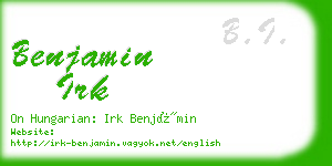 benjamin irk business card